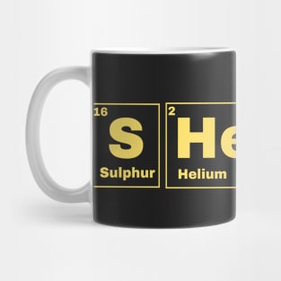 Sheesh Text Periodic Table Slogan Yellow Mug